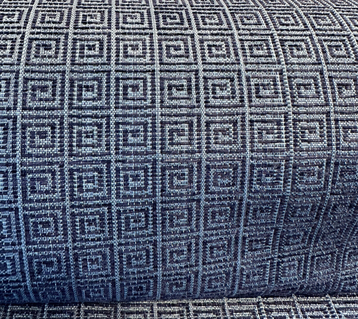 Alexis Brocade Jacquard Fabric - Midnight Blue Greek Key, 54" Width (1 Yard)