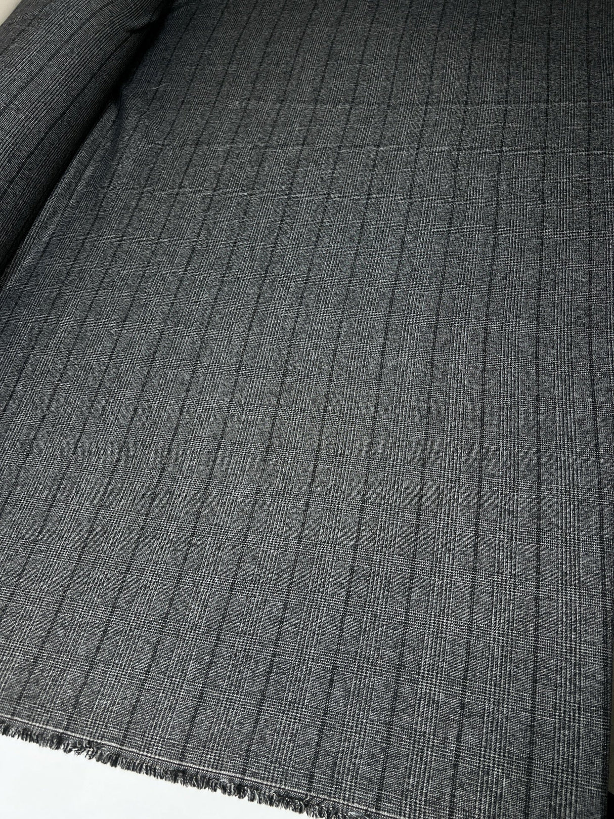 Tweed Suit Fabric Gray Black