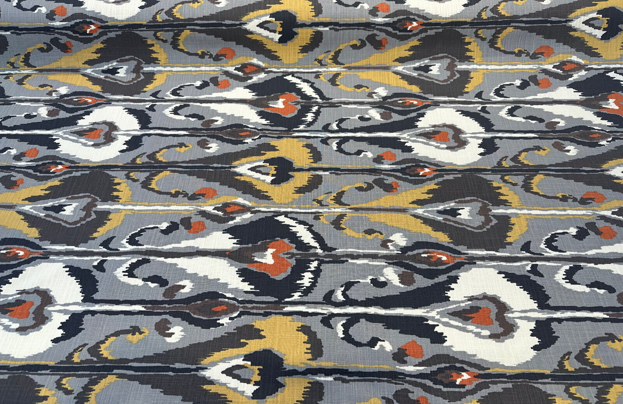 Robert Allen Ikat Bands Graystone 100 Percent Cotton Fabric - Ikat Print, Graystone, 55" Width (1 Yard)