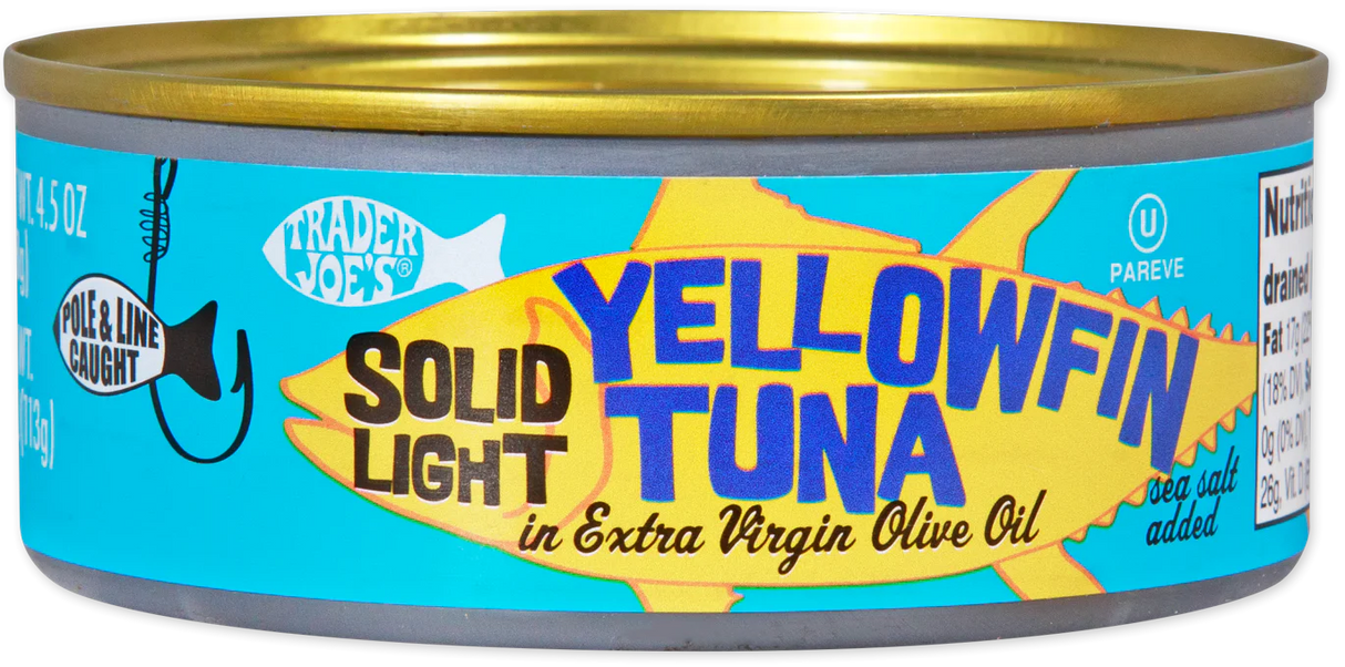 Trader Joe’s Solid Light Yellowfin Tuna in Extra Virgin Olive Oil – Dolphin-Safe & Flavorful