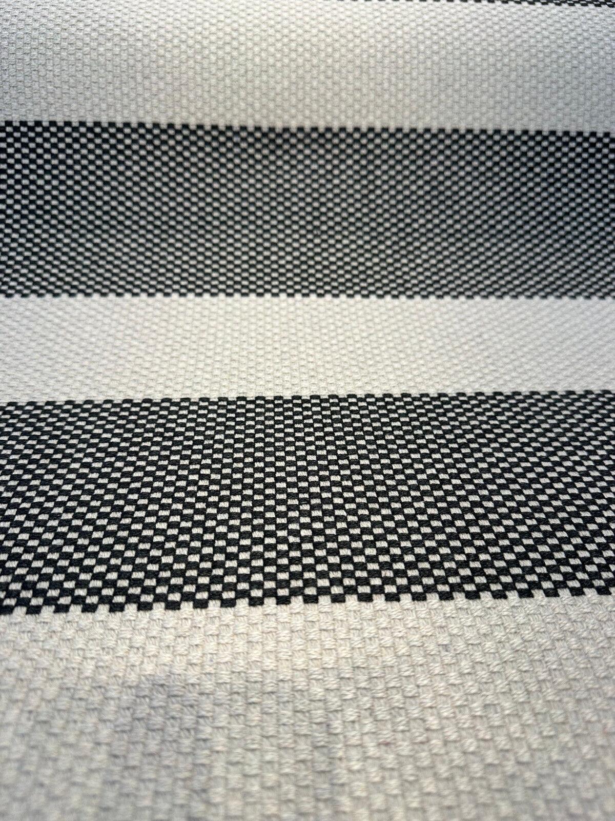Sunbrella Cinta Solution-Dyed Acrylic Fabric - Coal Rib Bar Stripe, 54" Width (1 Yard)