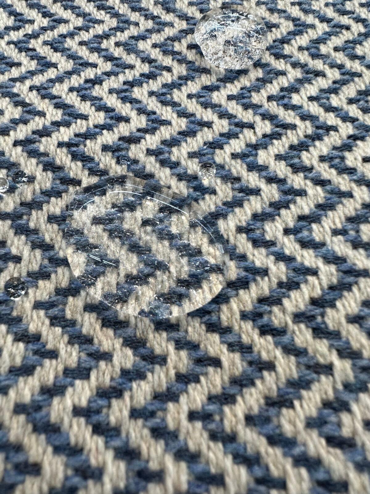 Onda Sunbrella Acrylic Fabric - Denim Blue Chevron, 54" Width (1 Yard)