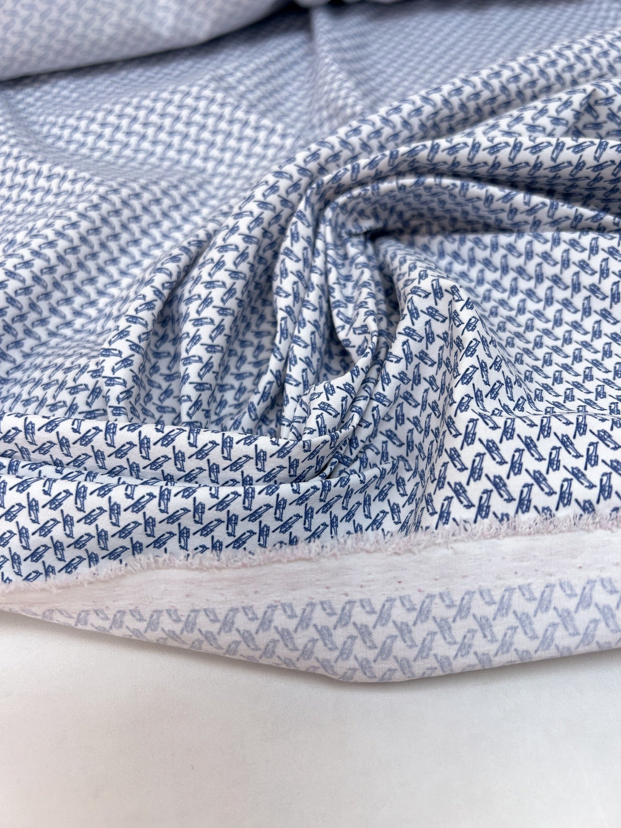 Printed Polyamide Elastane Knit Blue White