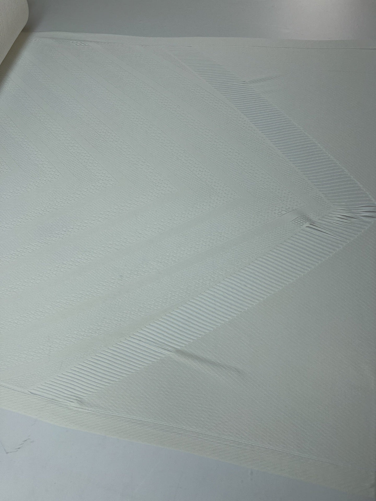 Polyamide Knitted Abstract White Fabric