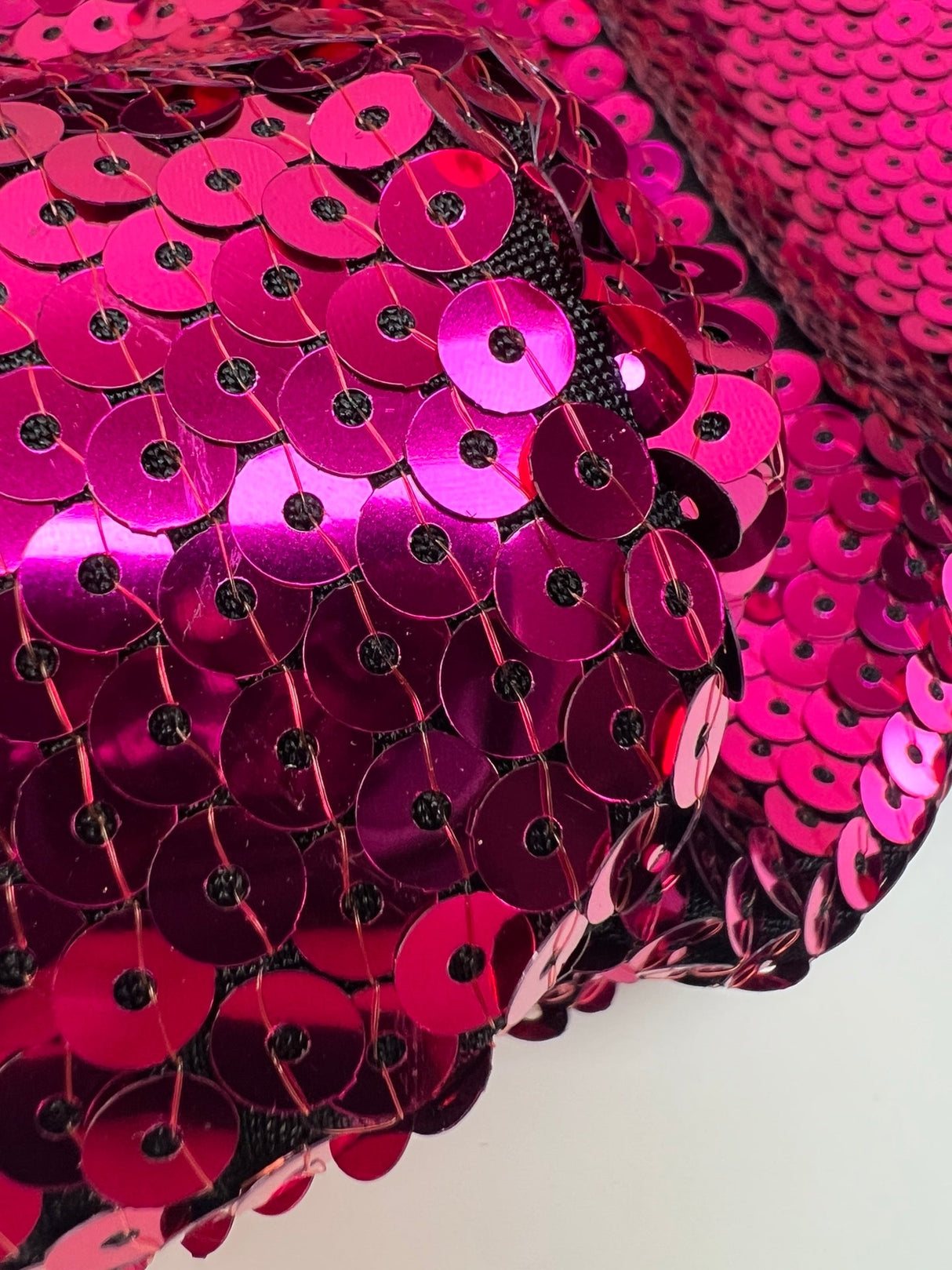 Pink Sequined Knitted Fabric