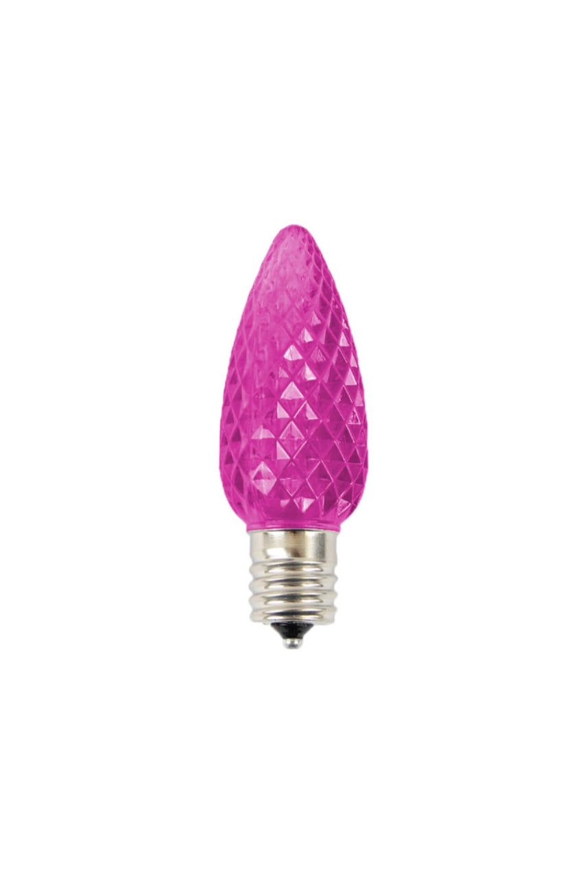 C9 Wonderful LED SMD Bulb (25 bulbs/bag) - Faceted, Pink