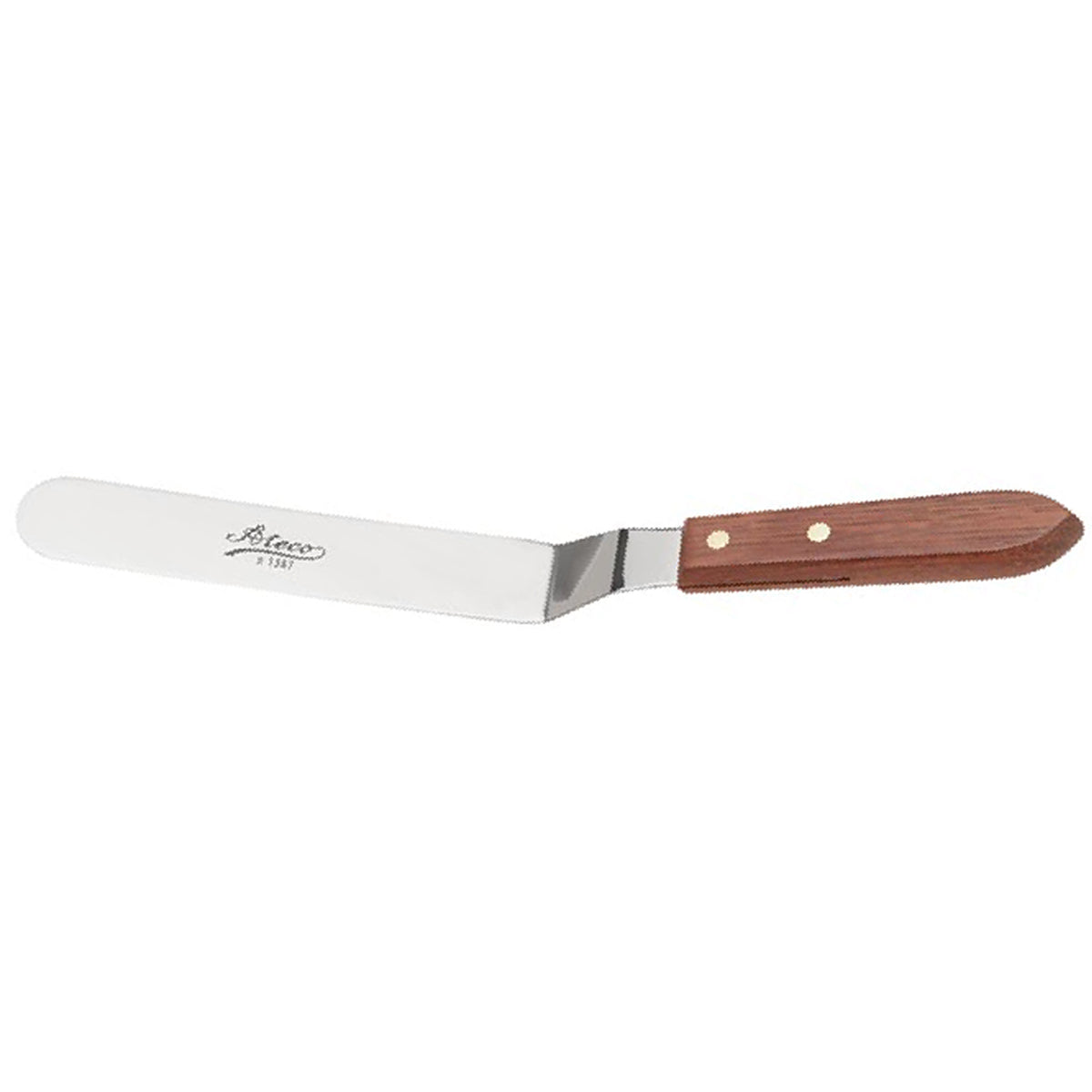 Ateco Spatula Wooden Handle Offset Blade, Blade size 1-1/4" x 7-5/8"