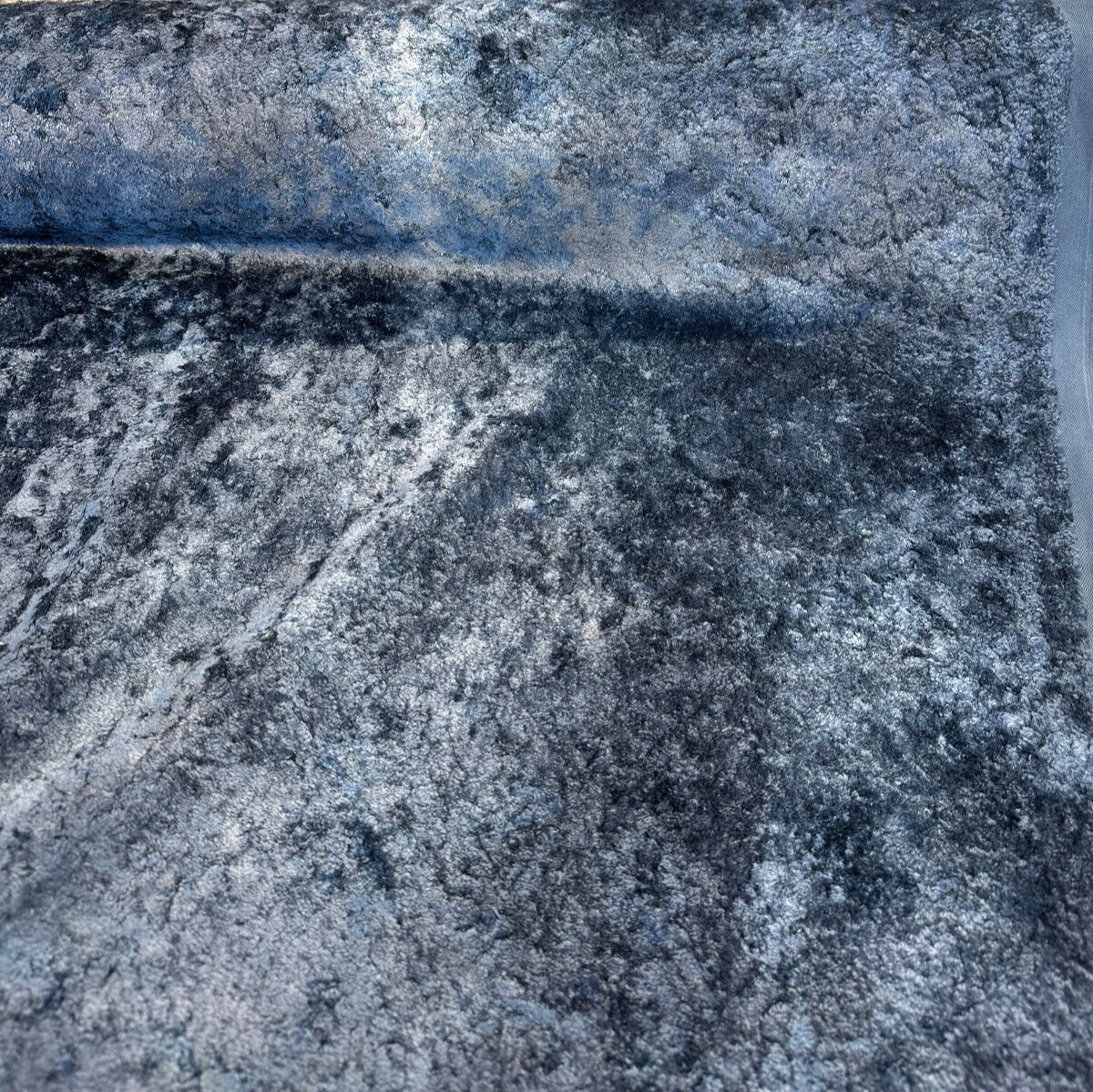 Threads Alvar Indigo Shaggy Blue Boucle Fabric - Indigo, Shaggy Boucle, 53.978" Width (1 Yard)