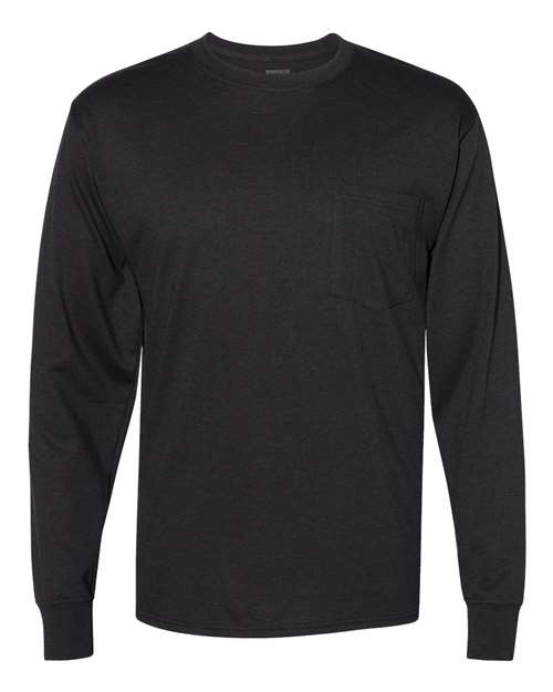 Hanes Unisex Workwear Long Sleeve Pocket T-Shirt