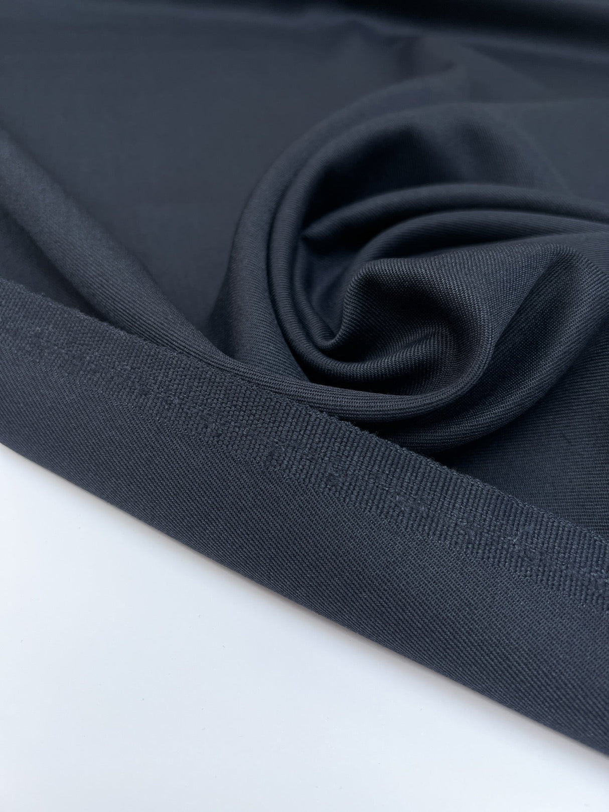 Wool Twill Suit Fabric Black Blue