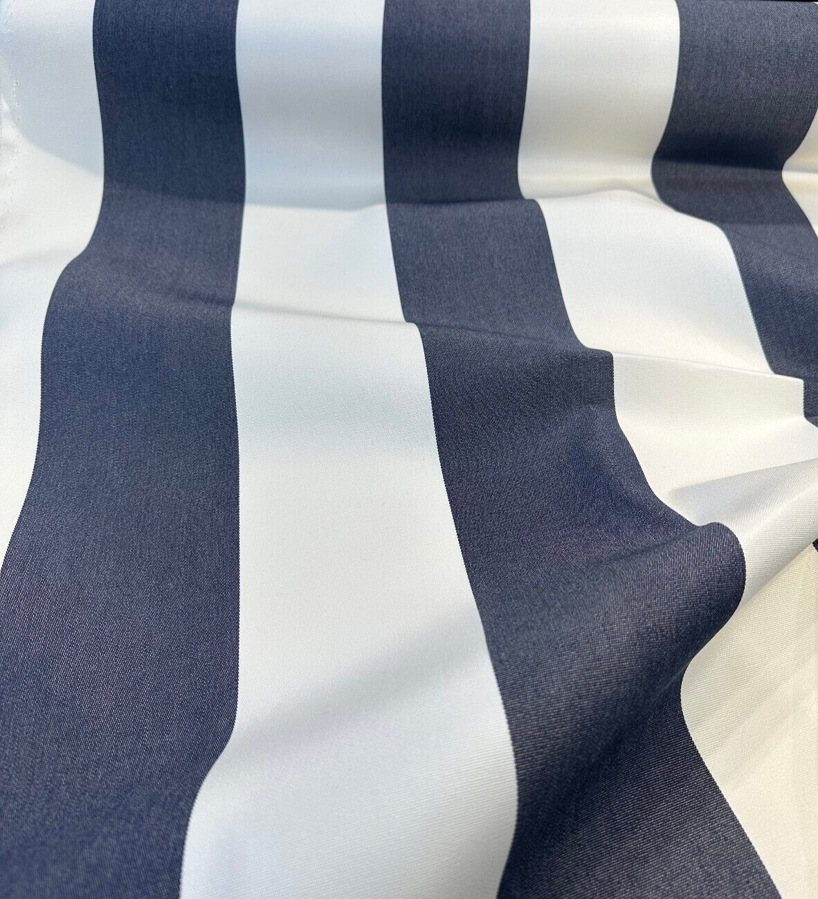 Sunbrella Acrylic Fabric - Indigo Beige Stripe Cabana, 54" Width (1 Yard)