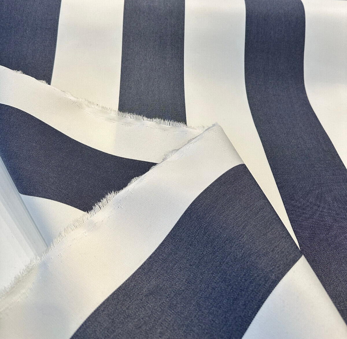 Sunbrella Acrylic Fabric - Indigo Beige Stripe Cabana, 54" Width (1 Yard)