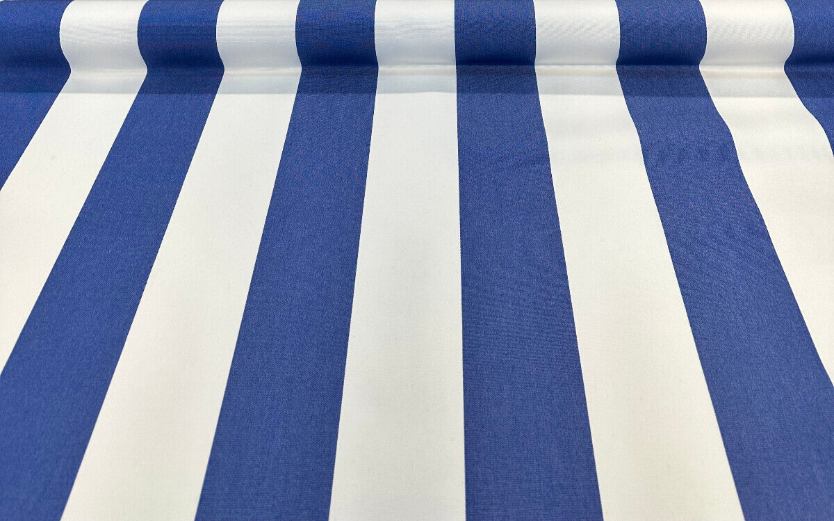 Explorer Sunbrella Acrylic Fabric - Blue Cobalt Stripe, 54" Width (1 Yard)