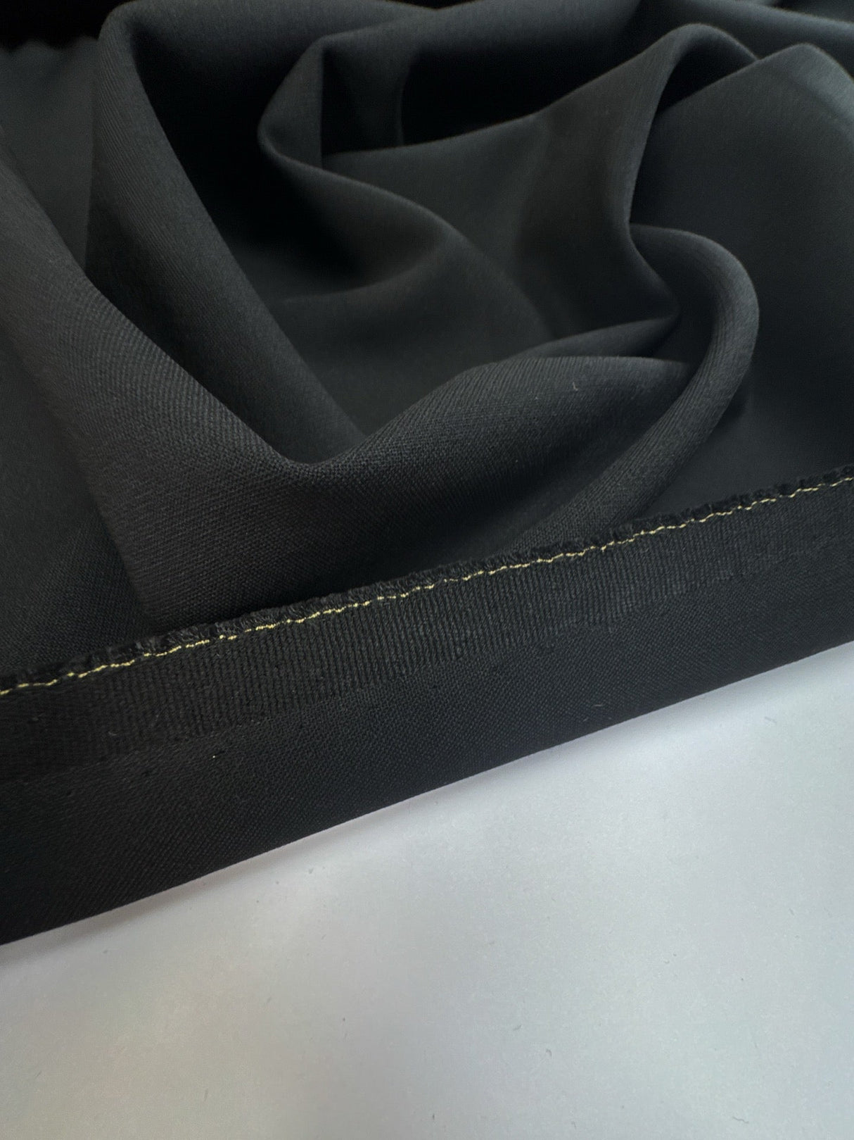 Black Bonded Polyester Blend Suit Fabric