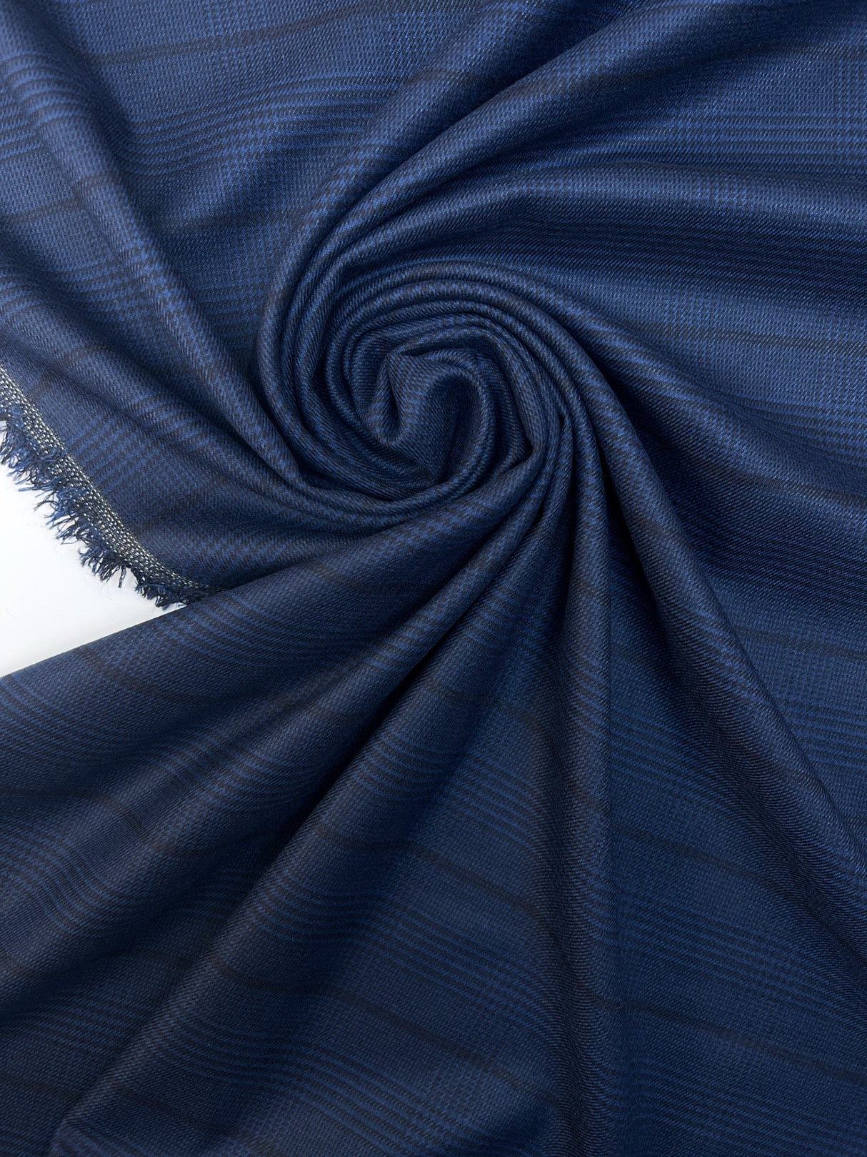 Blue Black Stretch Twill Fabric
