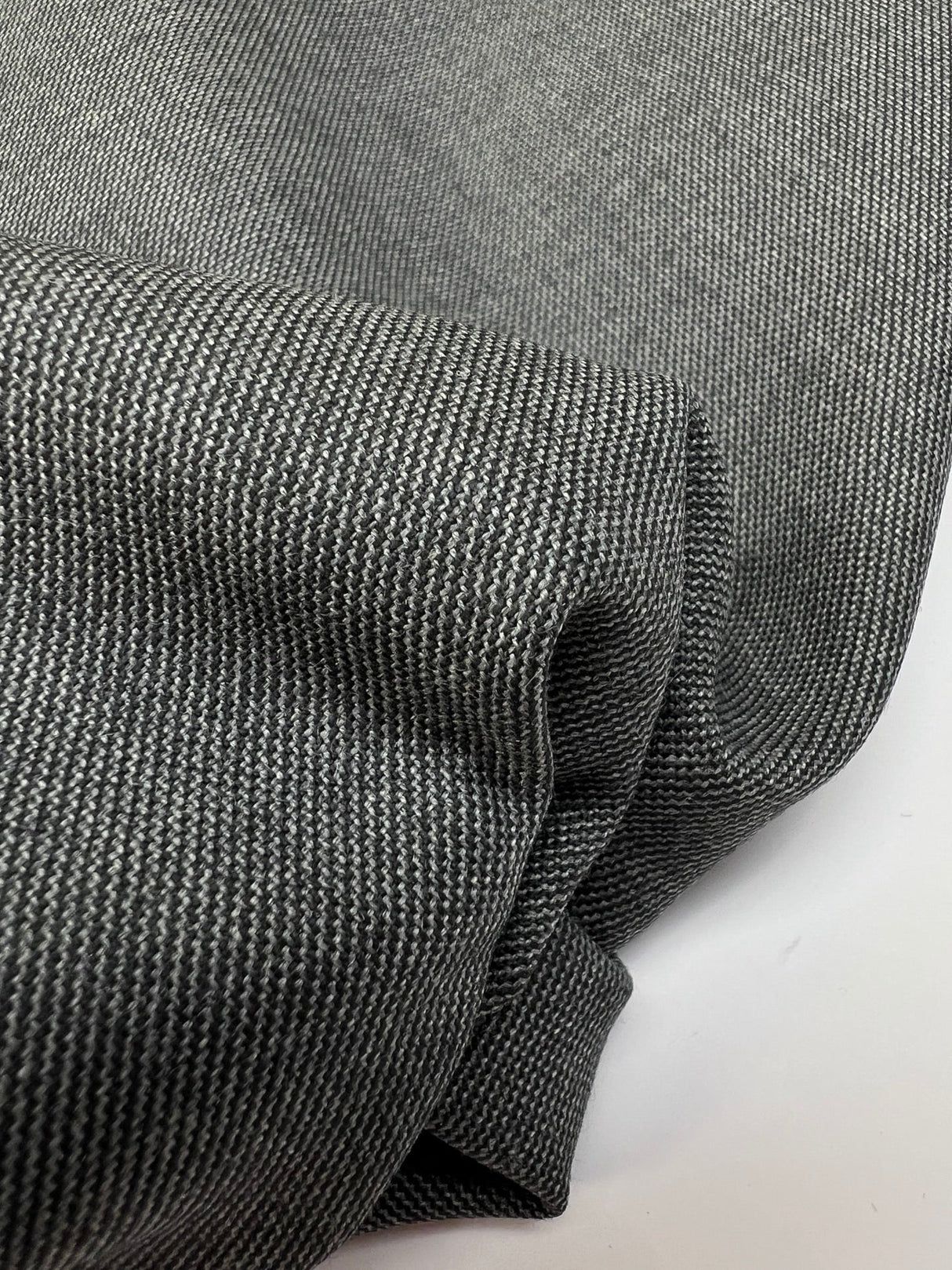 Wool Twill Gray Striped Suiting Fabric