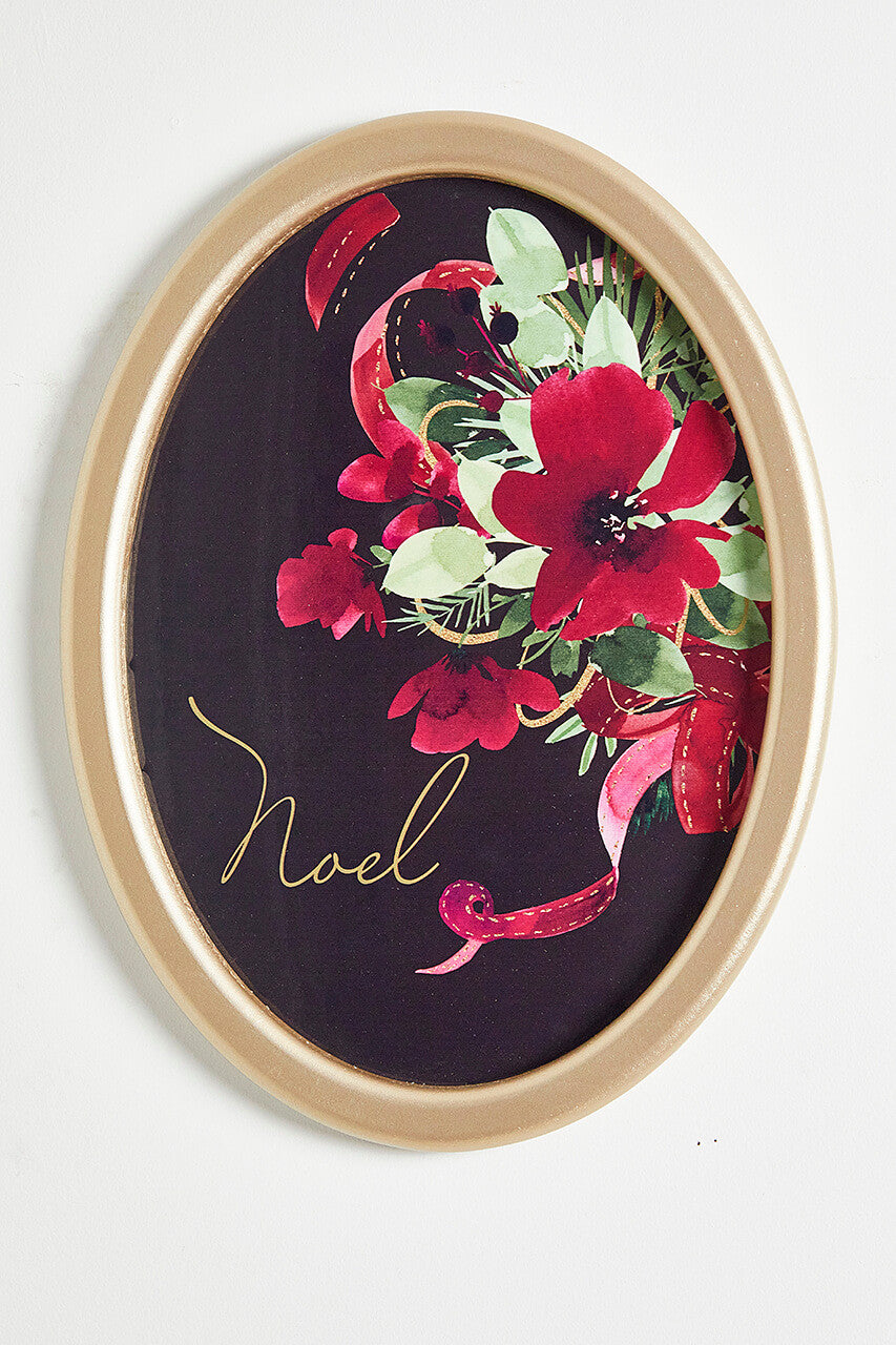 Floral Wood Wall Decor 12x16 Inch Red White Decorative Wall Art