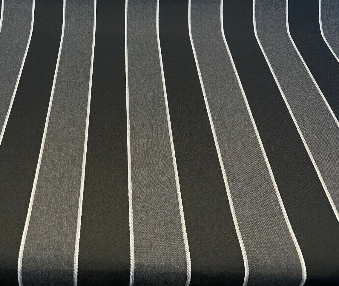 Sunbrella Peyton Granite Acrylic Fabric - Granite Black Stripe, 54" Width, 56075-0000 (1 Yard)