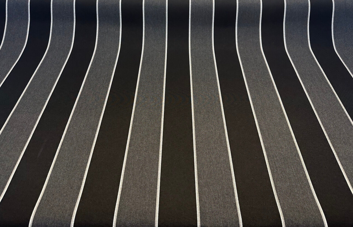 Sunbrella Peyton Granite Acrylic Fabric - Granite Black Stripe, 54" Width, 56075-0000 (1 Yard)