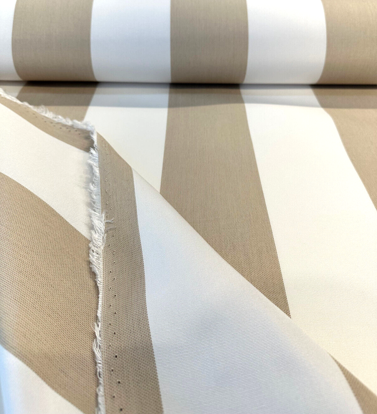 Explorer Sunbrella Acrylic Fabric - Beige Sand Stripe, 54" Width (1 Yard)