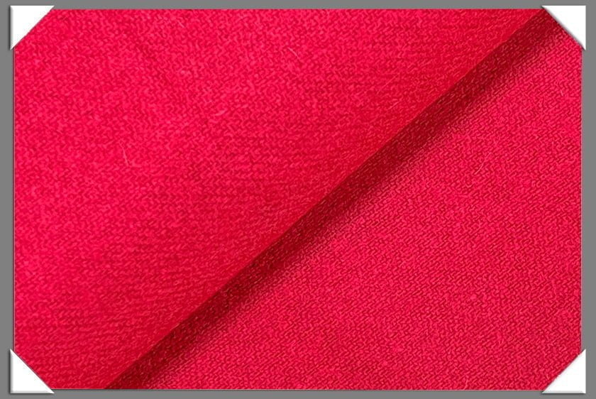 Red Wool Blend Flannel Fabric - Red, 58/60" Wide (1 Yard)