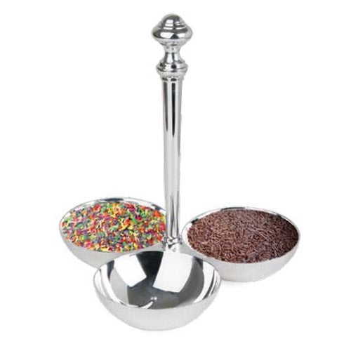Eastern Tabletop 3 Sectional Condiment Holder, Stainless Steel