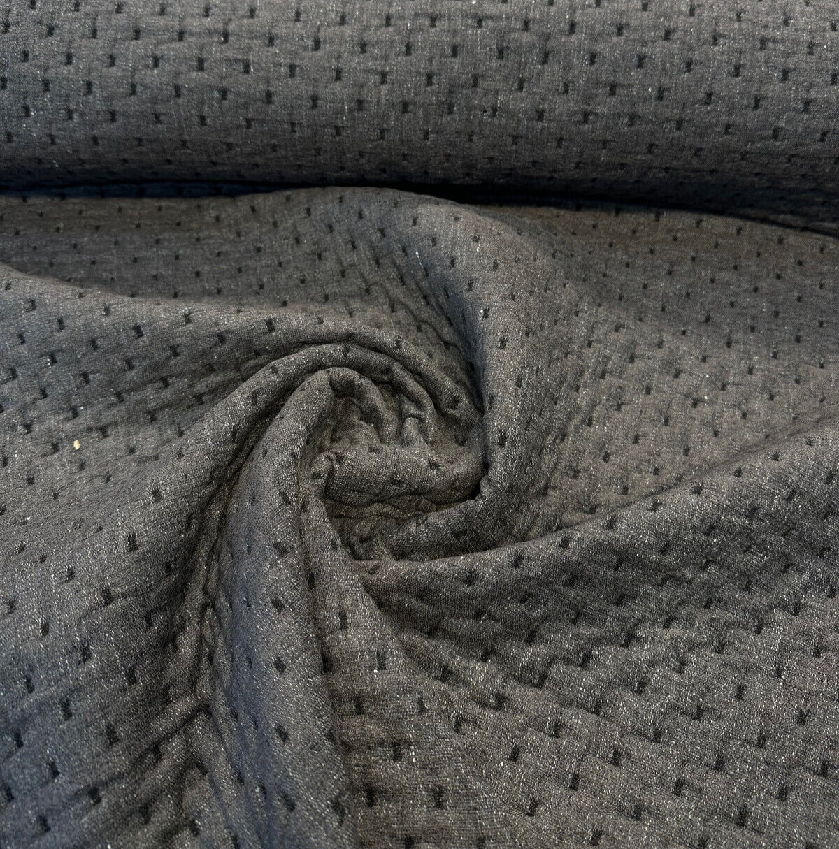 Industry Iron Thick Tufted Quilted Italian Upholstery Fabric - Gray Tufted Quilted, 54" Width (1 Yard)