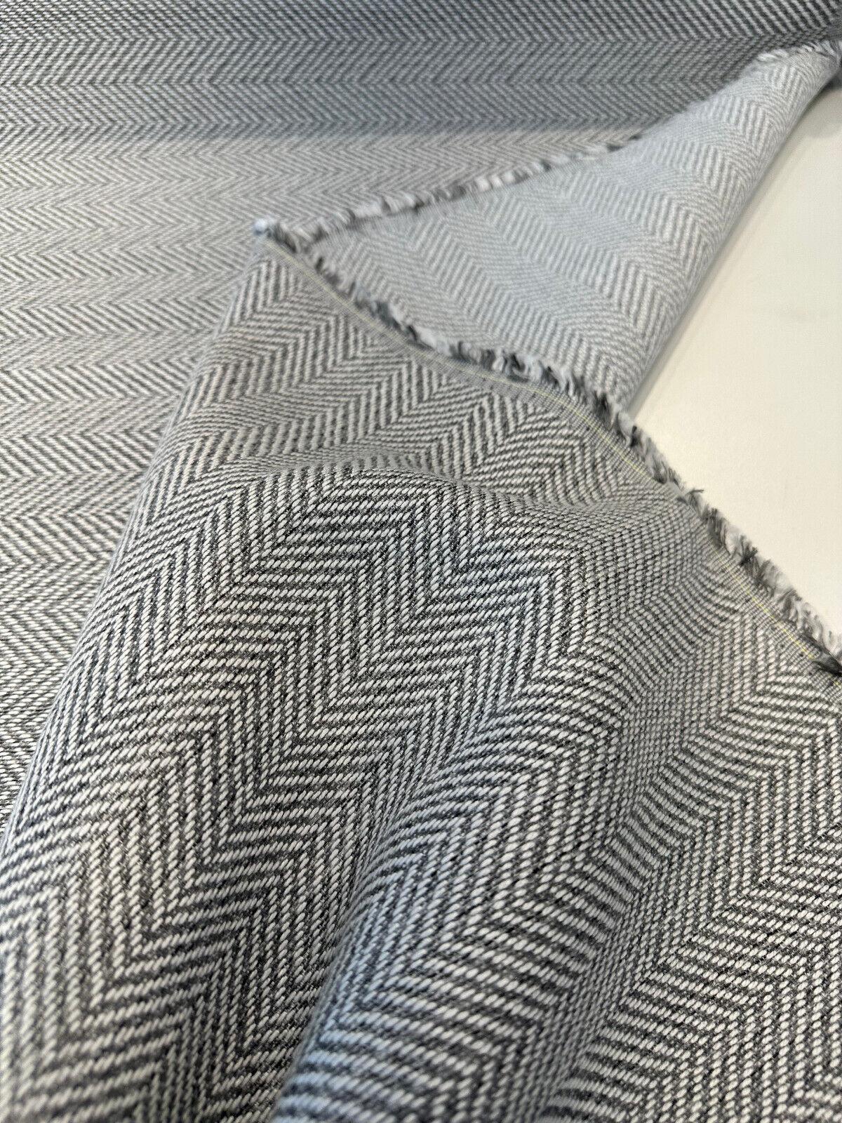 Sunbrella Posh Graphite Gray Herringbone Outdoor Fabric - Gray Herringbone, 56" Width (1 Yard)
