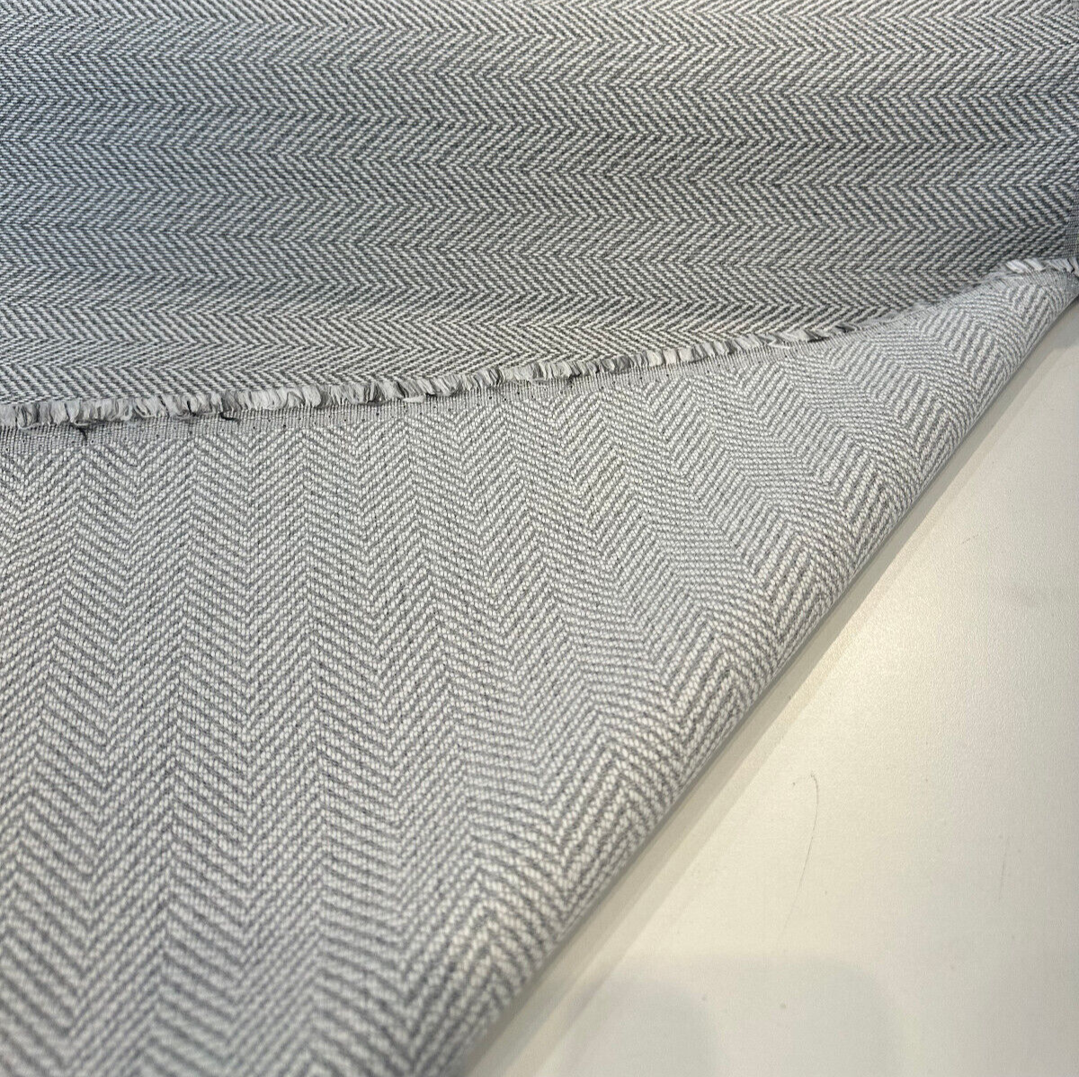 Sunbrella Posh Graphite Gray Herringbone Outdoor Fabric - Gray Herringbone, 56" Width (1 Yard)