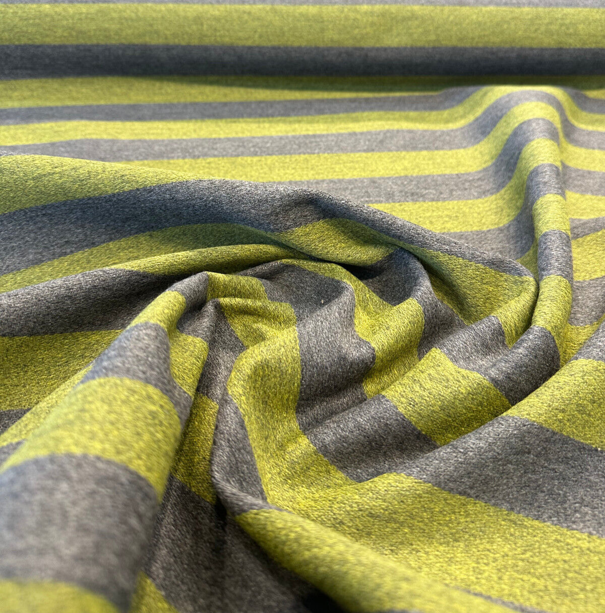 Shout Solution Dyed Acrylic Fabric - Leaf Green Stripe, 54" Width (1 Yard)
