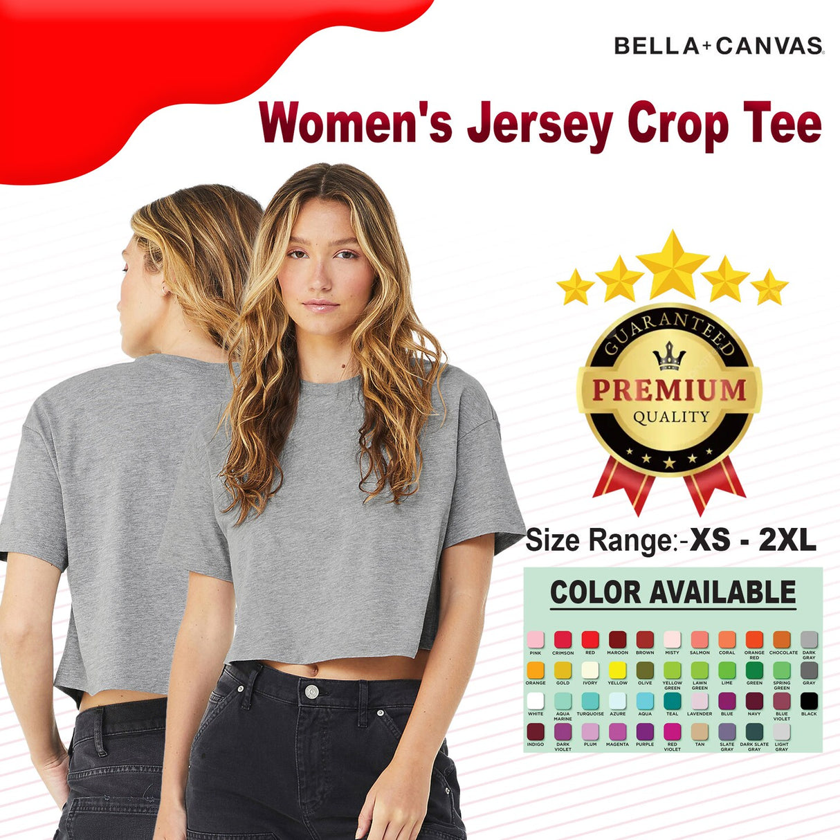 BELLA + CANVAS® Women's Short Sleeve Jersey Crop T-Shirt