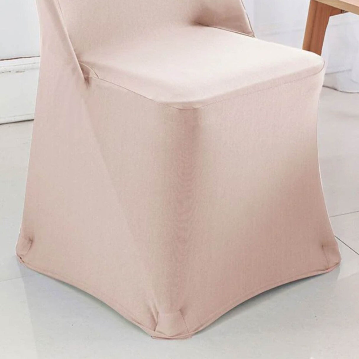 1 Piece Blush Pink Stretch Spandex Chair Cover for Elegant Folding Seating