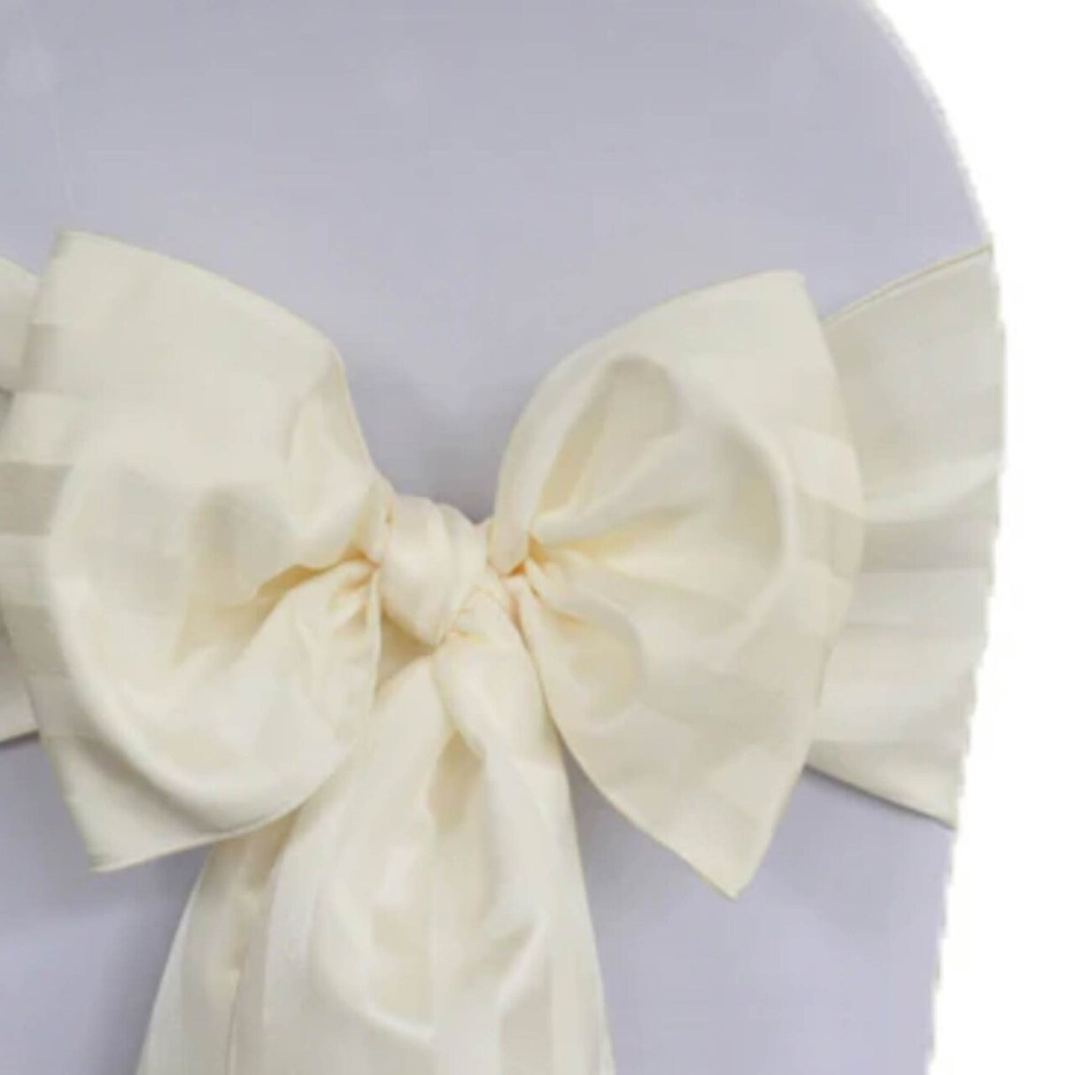 10 Pieces Ivory Striped Jacquard Polyester Chair Sashes 7.5"x108" for Elegant Events