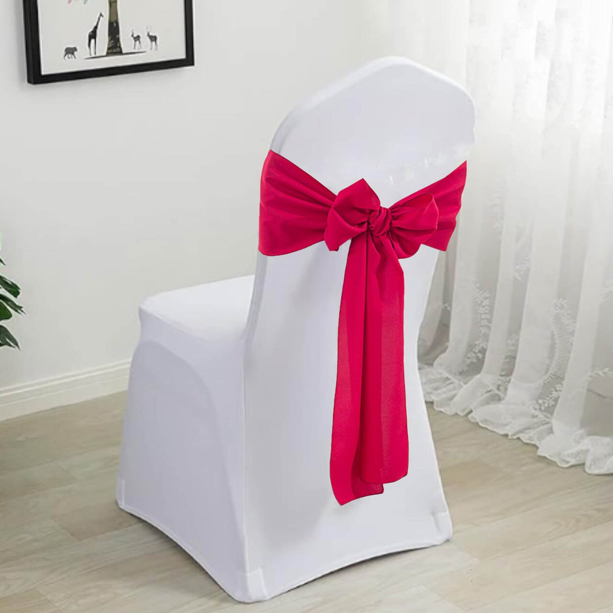 10 Pieces Apple Red Elegant Polyester Chair Sashes 8"x108" for Weddings & Events