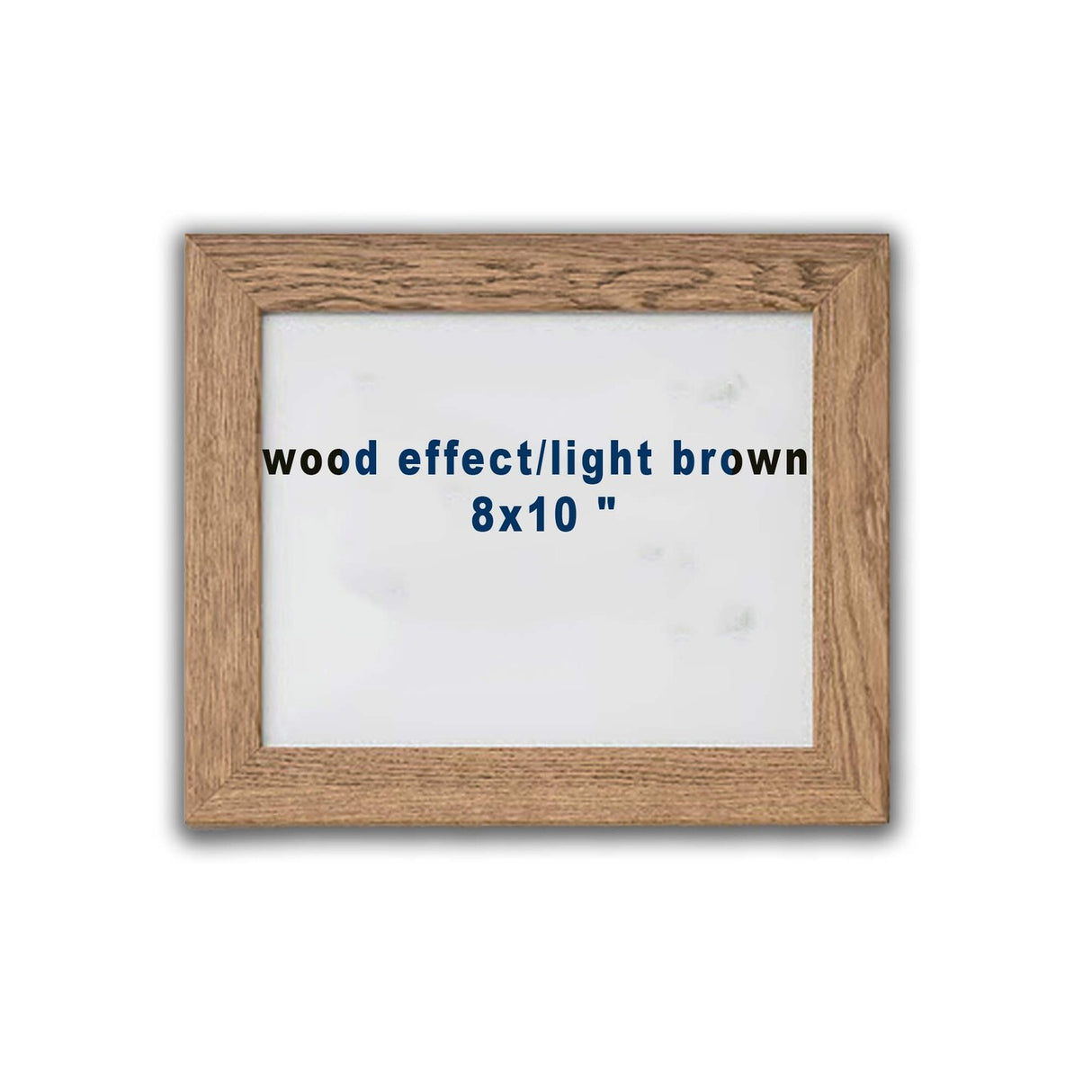 8x10" Light Brown Wood-Effect Frame with Acid-Free Mat & Plastic Front – For Hanging or Standing, ALFTA Hook Compatible