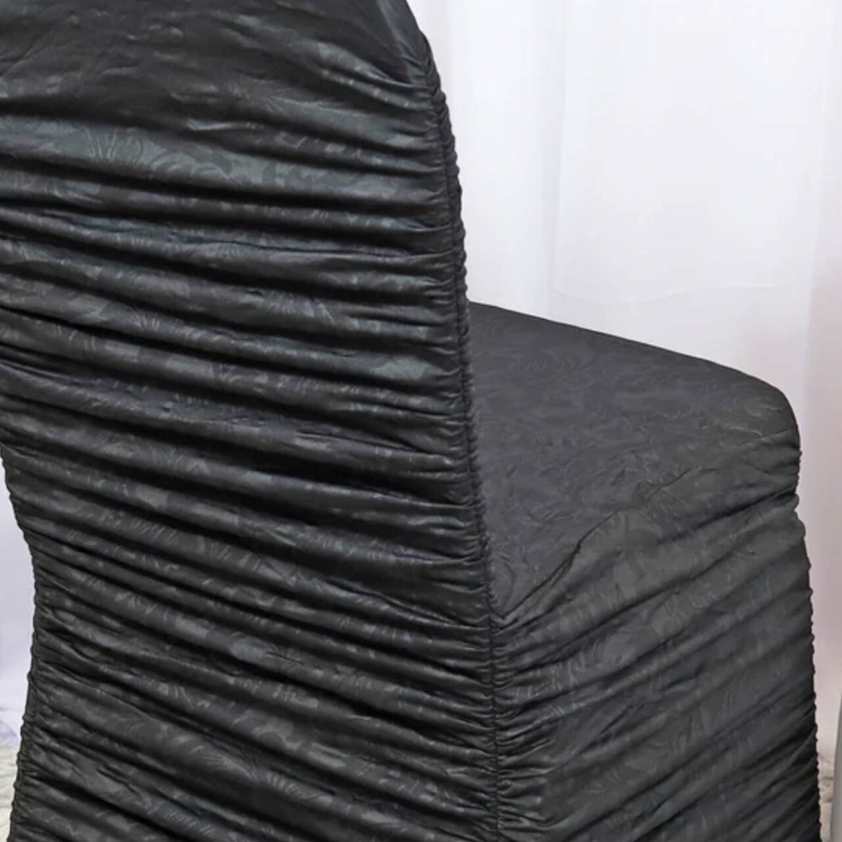 1 Piece Timeless Rouge Embossed Spandex Event Chair Cover Black
