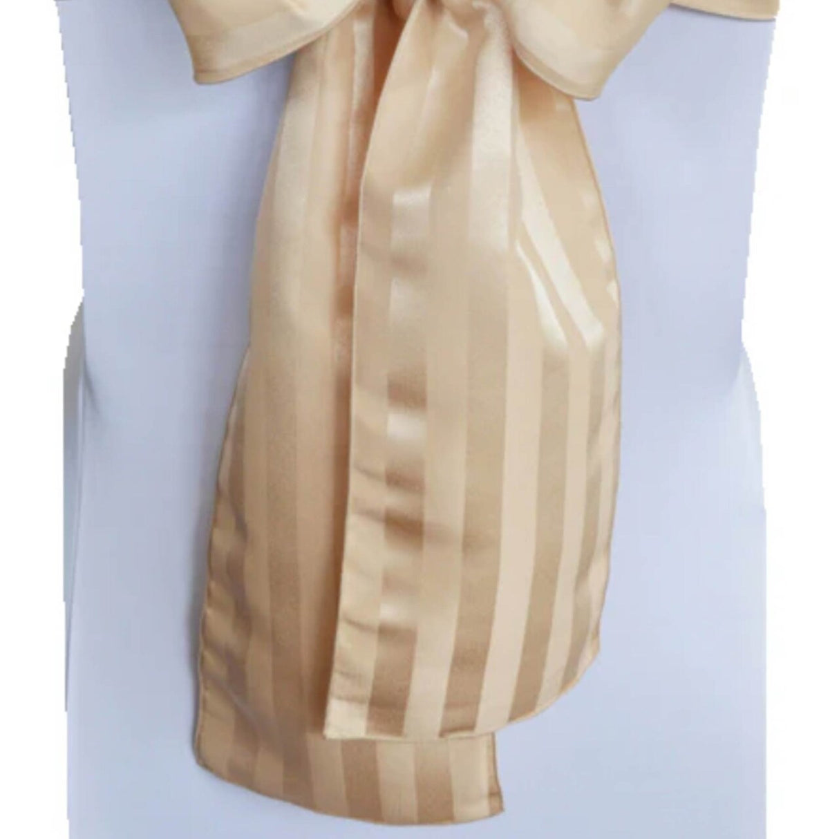 10 Pieces Champagne Striped Jacquard Polyester Chair Sashes 7.5"x108" for Stylish Events