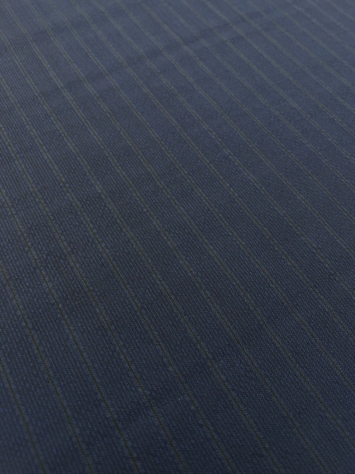 Italian Wool Blue Black Striped Fabric