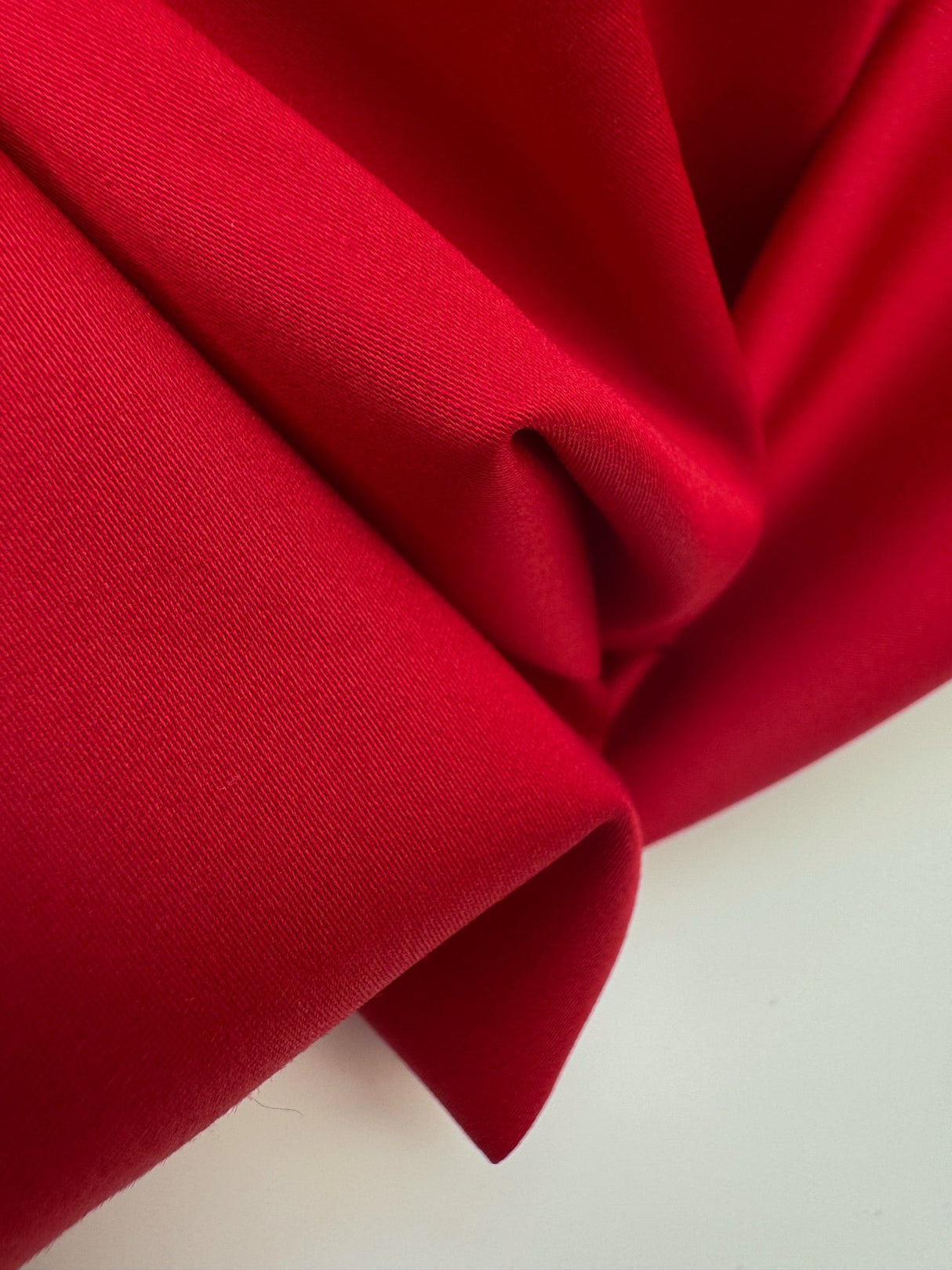 Red Cotton Stretch Twill Fabric