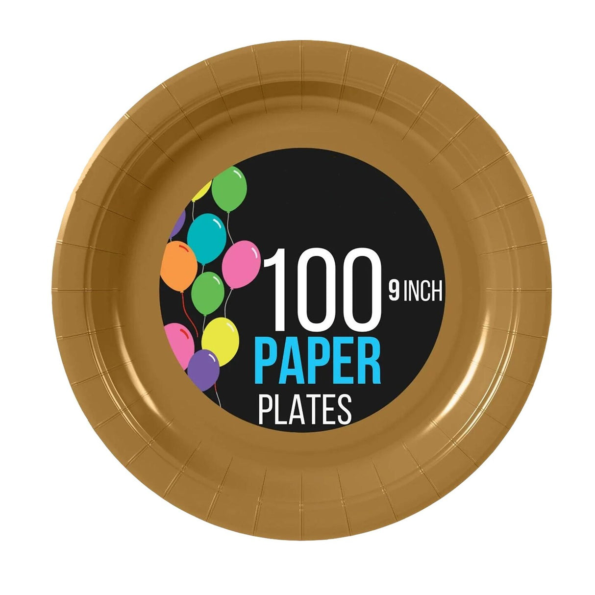 Bulk 9 Inch Gold Paper Plates Disposable Plates for Parties Weddings and Catering