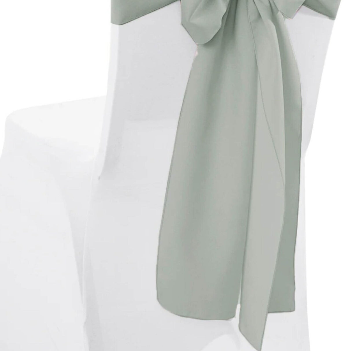 10 Pieces Silver Polyester Chair Sashes 8"x108" Elegant Wrinkle Resistant Finish