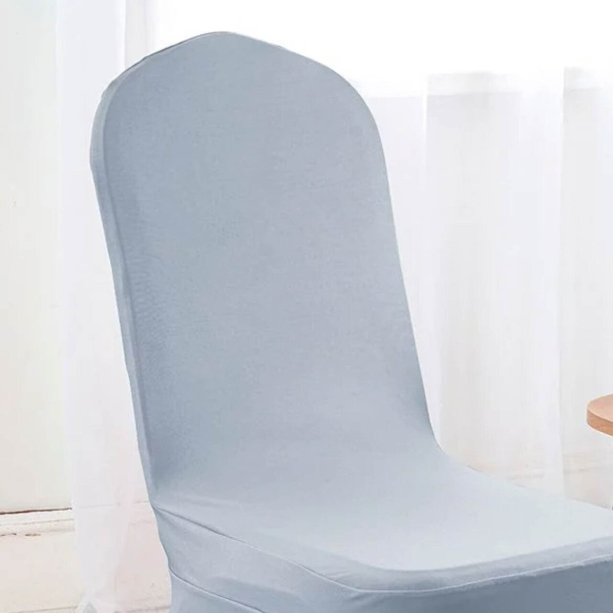 Spandex Banquet Skirt Chair Cover Dusty Blue Stretch Elegant Wedding Decor