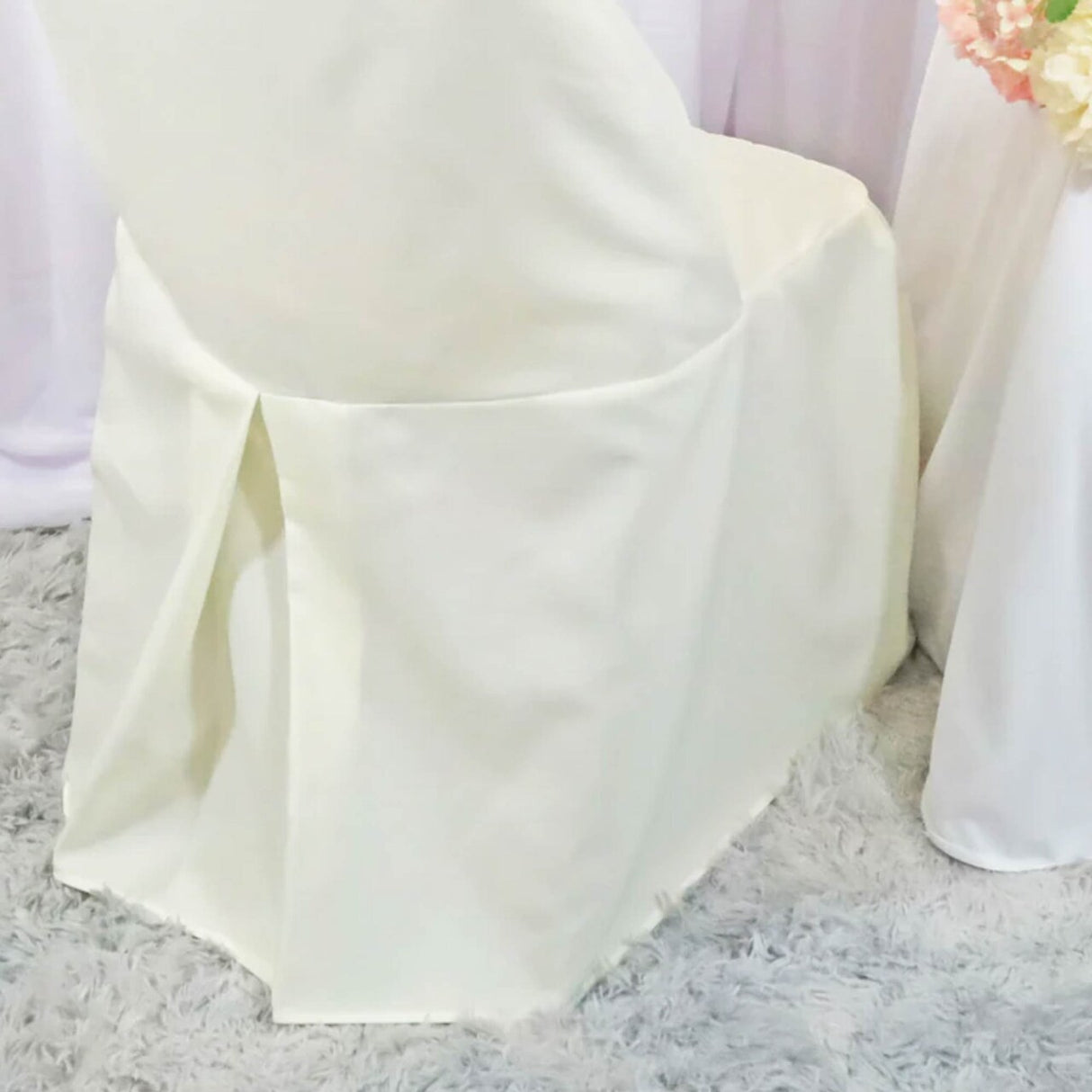 1 Piece Ivory Polyester Chair Cover for Elegant Folding Seating