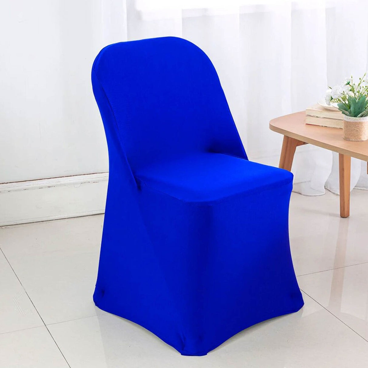 Royal Blue Folding Spandex Chair Cover for Event Seating