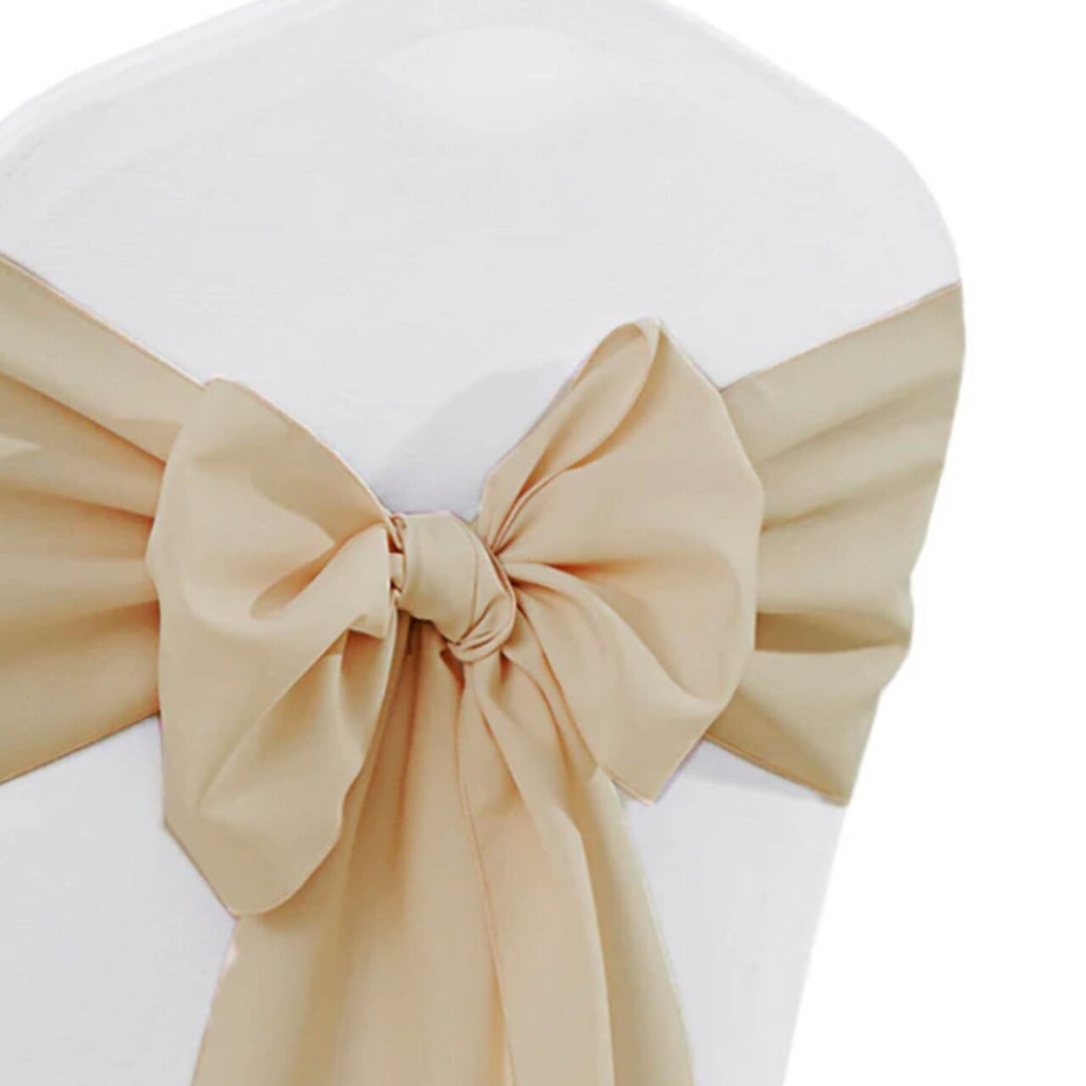 10 Pieces Champagne Polyester Chair Sashes 8"x108", Wrinkle Resistant Elegance