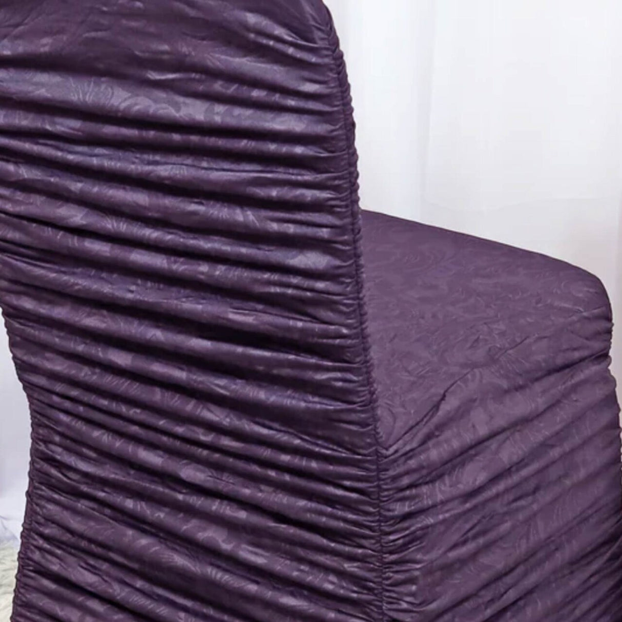 1 Piece Antique Rouge Texture Spandex Banquet Chair Cover Eggplant