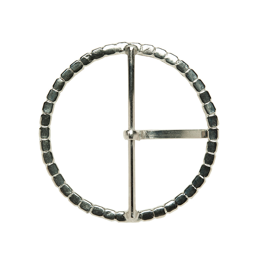 Swarovski Crystal and Silver Circular Rhinestone Buckle - 2.5"