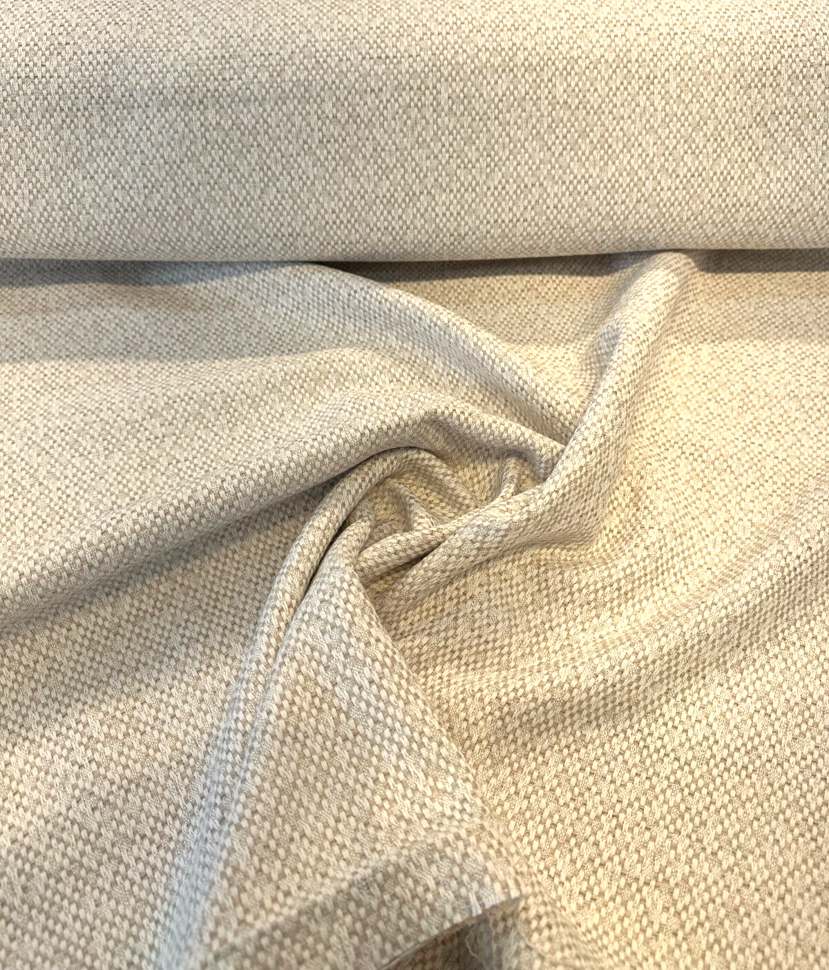 Sunbrella Dumont Chenille Acrylic Fabric - Stucco, Textured Solid, 54" Width (1 Yard)