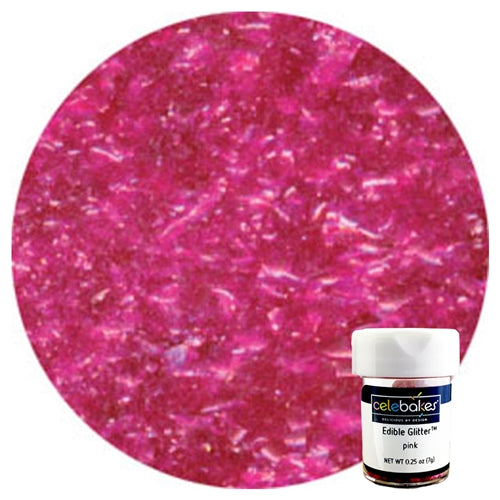 Pink Edible Glitter - 1/4 Ounce