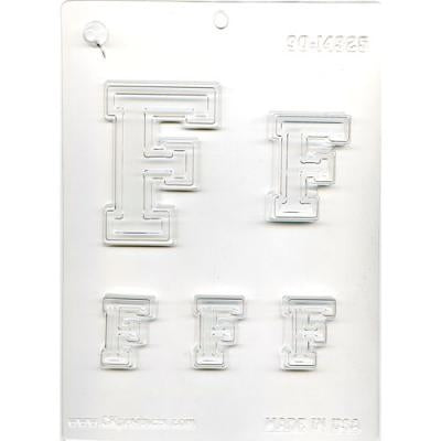 Collegiate Style Letter "F" Chocolate Mold (90-14325)*